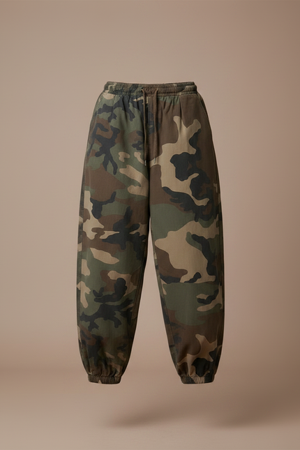 Pantalon Parachute Camouflage Ample Vintage Cargo Y2K - Multicolore Toile - vue 3