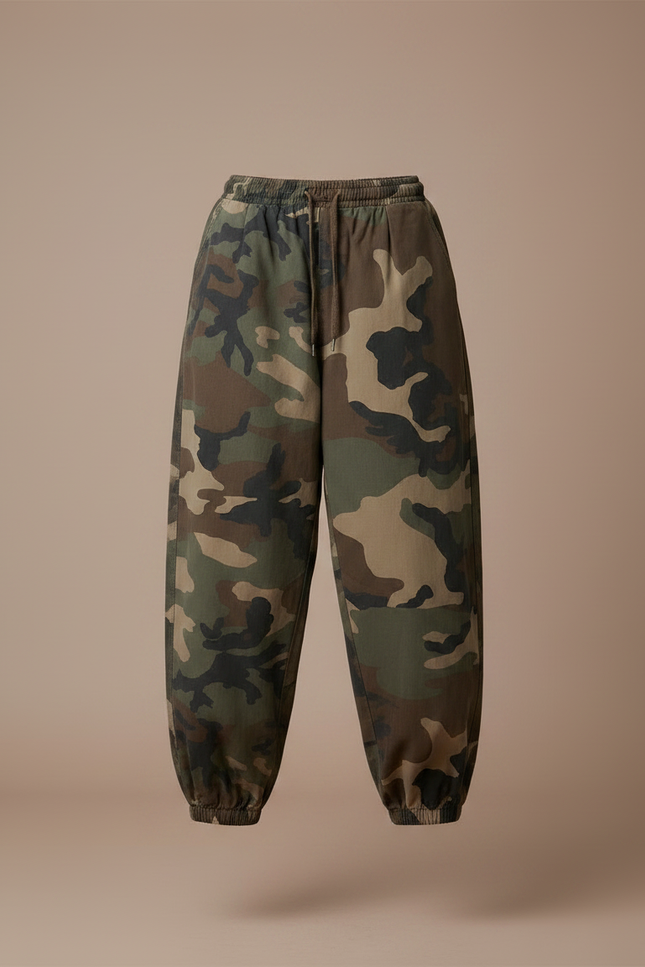 Pantalon Parachute Camouflage Ample Vintage Cargo Y2K - Multicolore Toile - vue 3