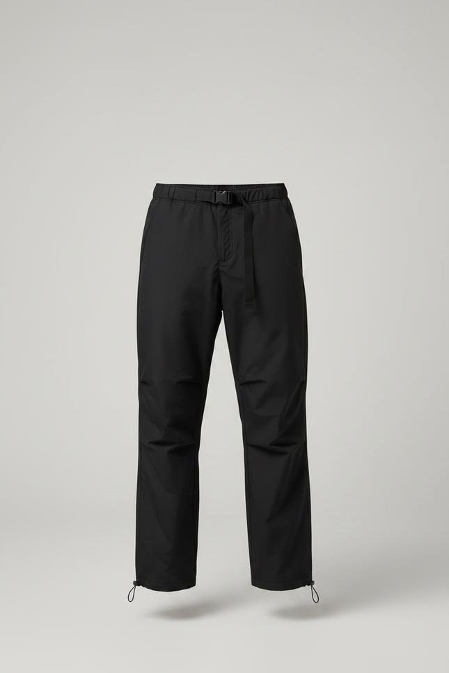 Pantalon Parachute Noir Ample Ceinture Cordon Unisexe - Polyester - vue 3
