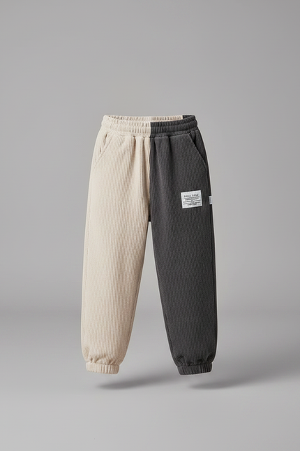 Pantalon Parachute Côtelé Bicolore Ample Décontracté Garçon - Multicolore Cordé - vue 3