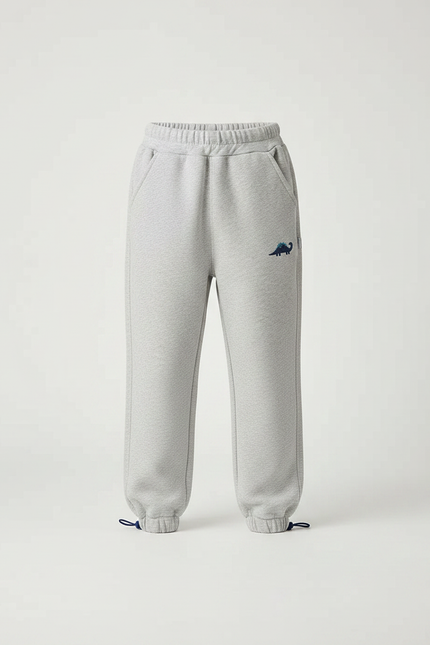 Pantalon Parachute Gris Molleton Brodé Confortable Enfant - vue 3