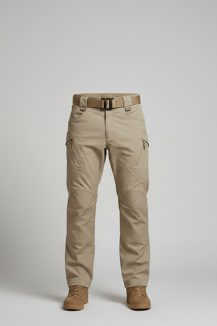 Pantalon Parachute Tactique Cargo Beige Homme Résistant - Toile - vue 3