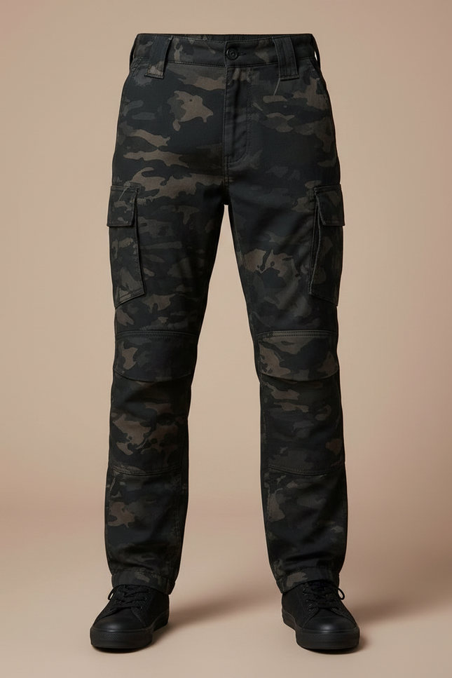 Pantalon Parachute Camouflage Cargo Enfant Décontracté Coton - Multicolore - vue 3