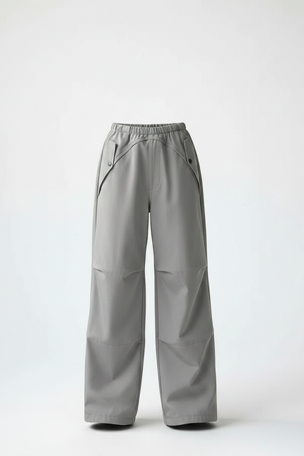 Pantalon Parachute Fille Gris Baggy Nylon - Polyester - vue 3