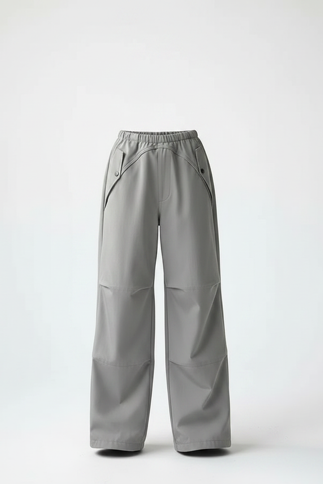Pantalon Parachute Fille Gris Baggy Nylon - Polyester - vue 3