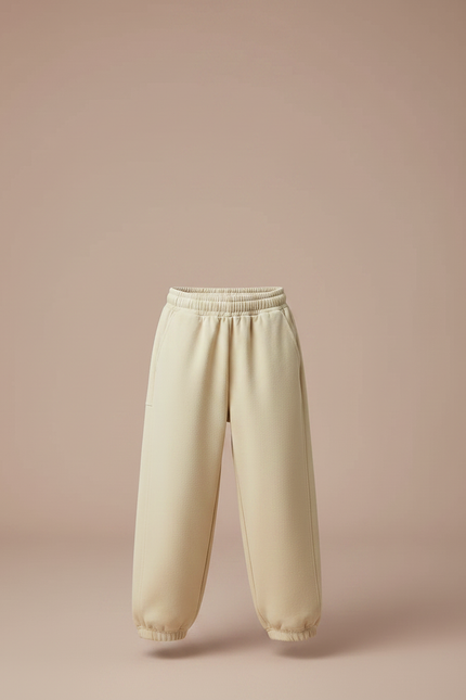 Pantalon Parachute Beige Ample Sportif Enfant Confortable - Molleton - vue 3