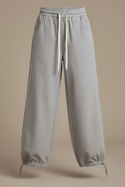 Pantalon Parachute Fille Gris Resserré Aux Chevilles Nylon - Toile - vue 3