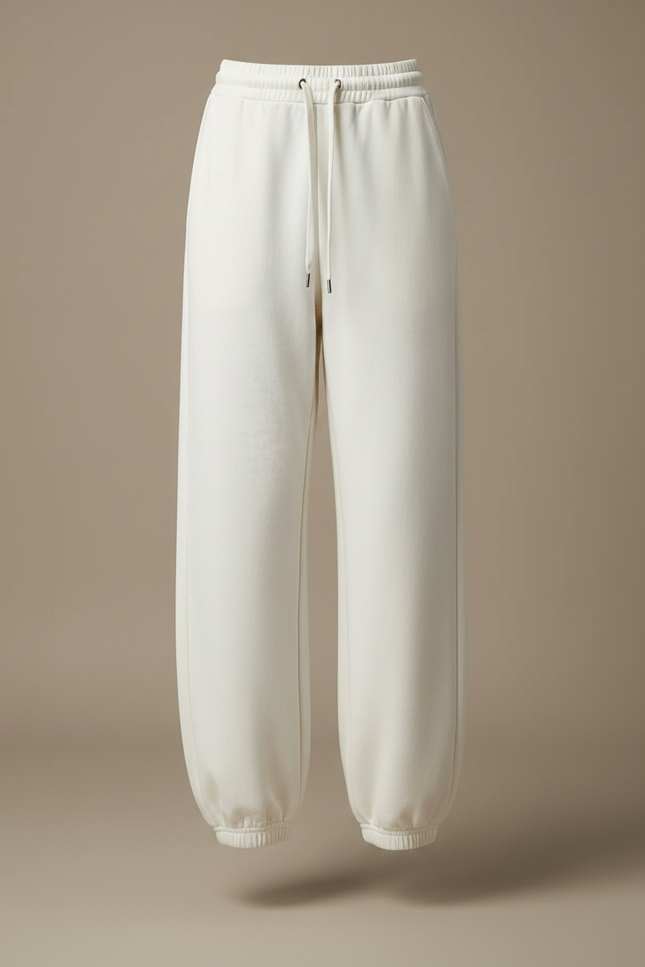 Pantalon Parachute Blanc Ample Cordon Décontracté - Molleton - vue 3