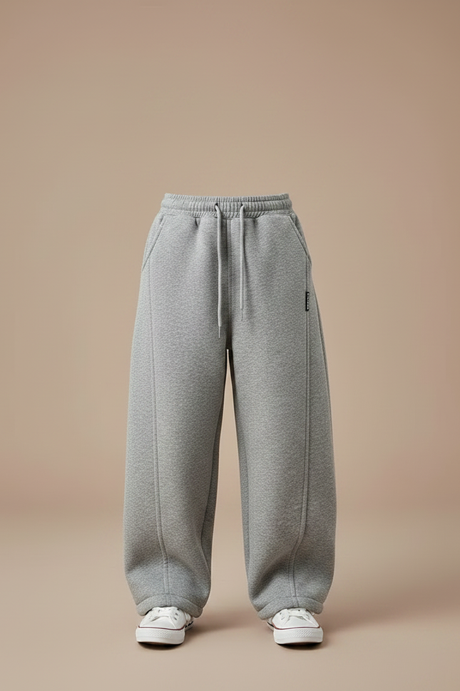 Pantalon Parachute Coton Gris Ample Décontracté Enfant - Molleton - vue 3