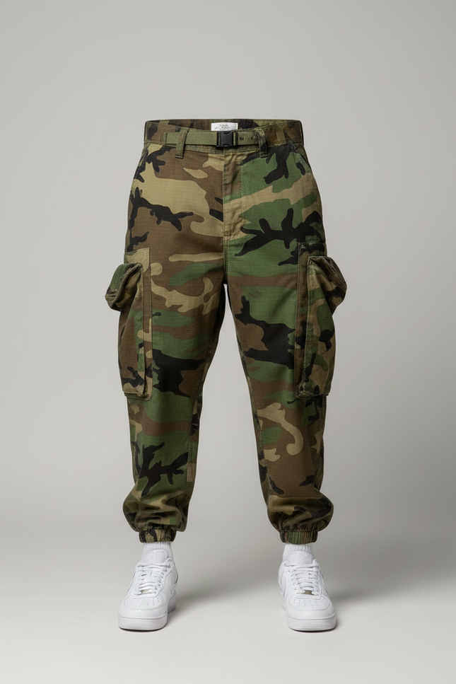 Pantalon Parachute Camouflage Cargo Ample Homme Casual - Imprimé Toile - vue 3