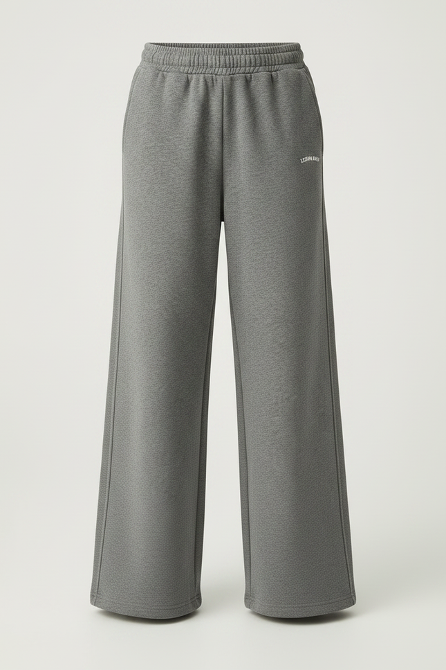 Pantalon Parachute Gris Ample Enfant Polaire Hiver - Molleton - vue 3