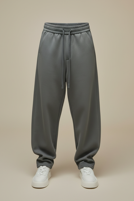 Pantalon Parachute Coton Ample Décontracté Homme Cordon - Kaki Molleton - vue 3