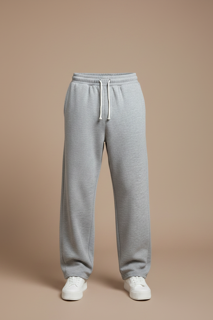 Pantalon Parachute Gris Ample Molleton Cordon Homme - vue 3