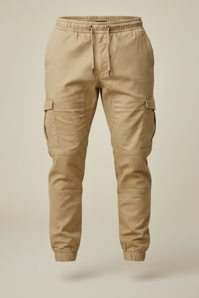 Pantalon Parachute Kaki Coton Cargo Jogger Décontracté Homme - vue 3
