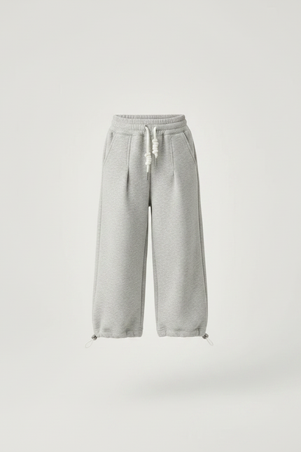 Pantalon Parachute Gris Ample Molleton Enfant Sportif - vue 3