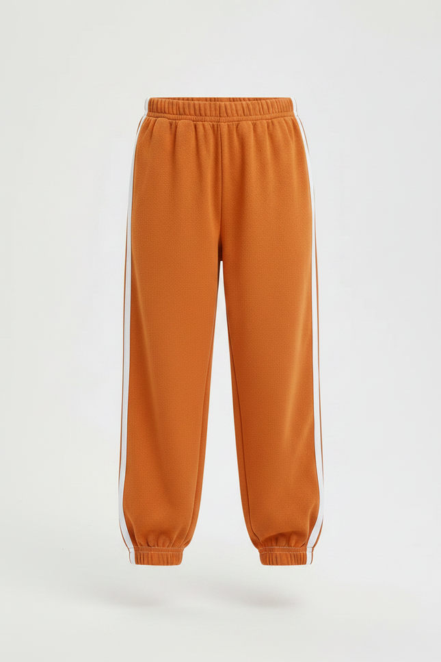 Pantalon Parachute Orange Ample Rayures Blanches Sport - Molleton - vue 3