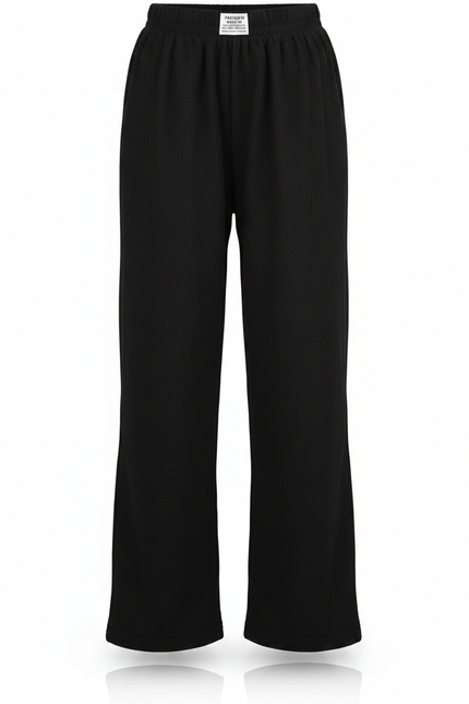 Pantalon Parachute Côtelé Ample Confortable Fille Décontracté - Noir Cordé - vue 3