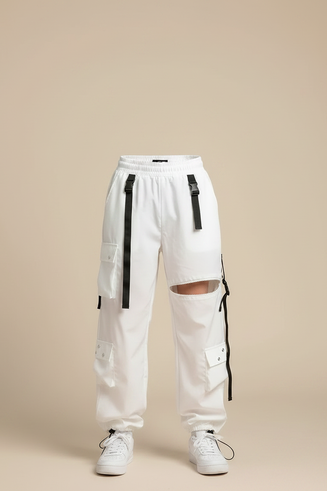 Pantalon Parachute Garçon Blanc Cargo Nylon - Polyester - vue 3