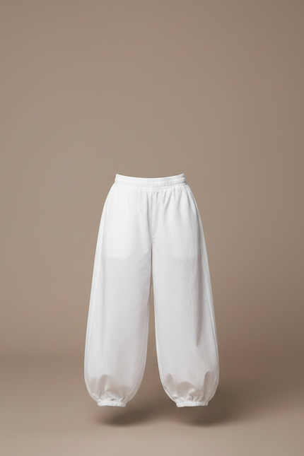 Pantalon Parachute Blanc Ample Coton Enfant - vue 3
