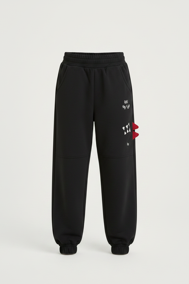 Pantalon Parachute Noir Ample Molletonné Sport Enfant - vue 3