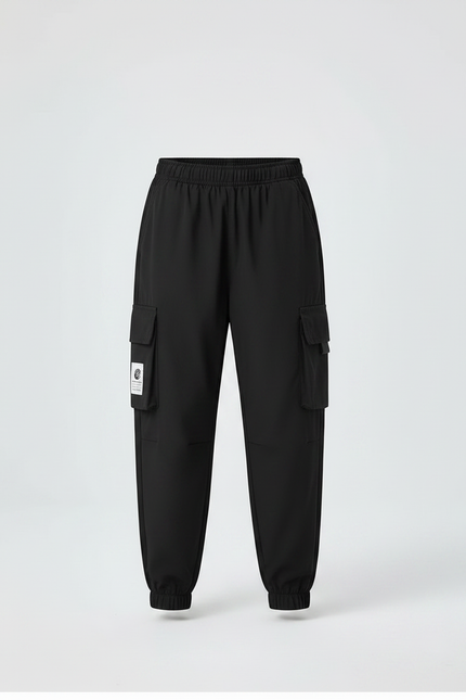 Pantalon Parachute Noir Cargo Ample Garçon Polyvalent - Polyester - vue 3