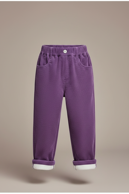 Pantalon Parachute Violet Côtelé Ample Élastiqué Chaud - Cordé - vue 3