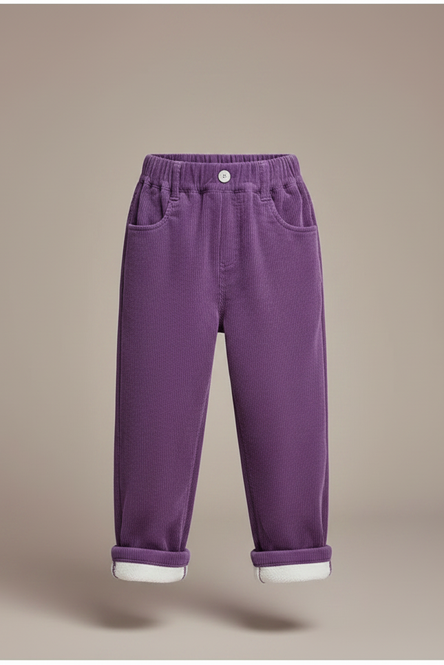 Pantalon Parachute Violet Côtelé Ample Élastiqué Chaud - Cordé - vue 3