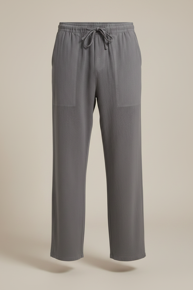Pantalon Parachute Gris Ample Coton Lin Homme - vue 3