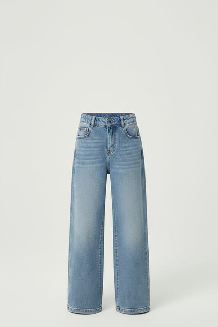 Pantalon Parachute Jean Ample Fille Bleu Décontracté - vue 3