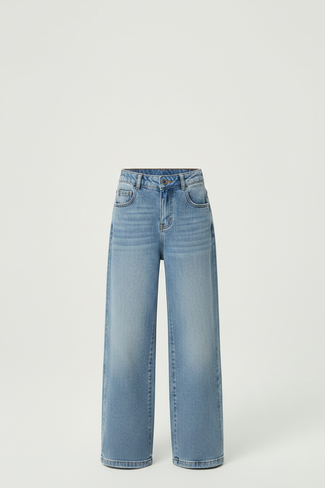 Pantalon Parachute Jean Ample Fille Bleu Décontracté - vue 3