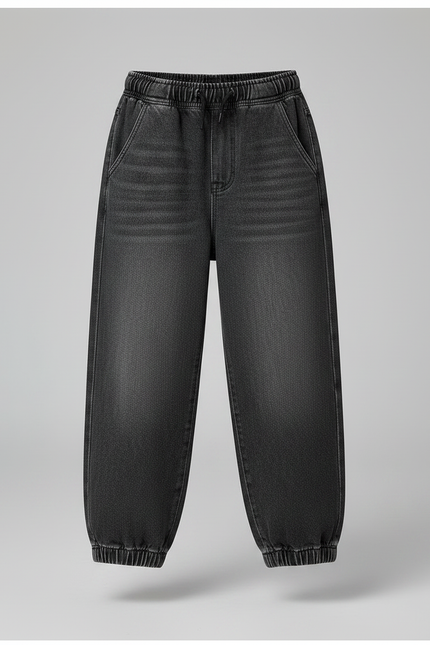 Pantalon Parachute Gris Ample Denim Enfant - Jean - vue 3