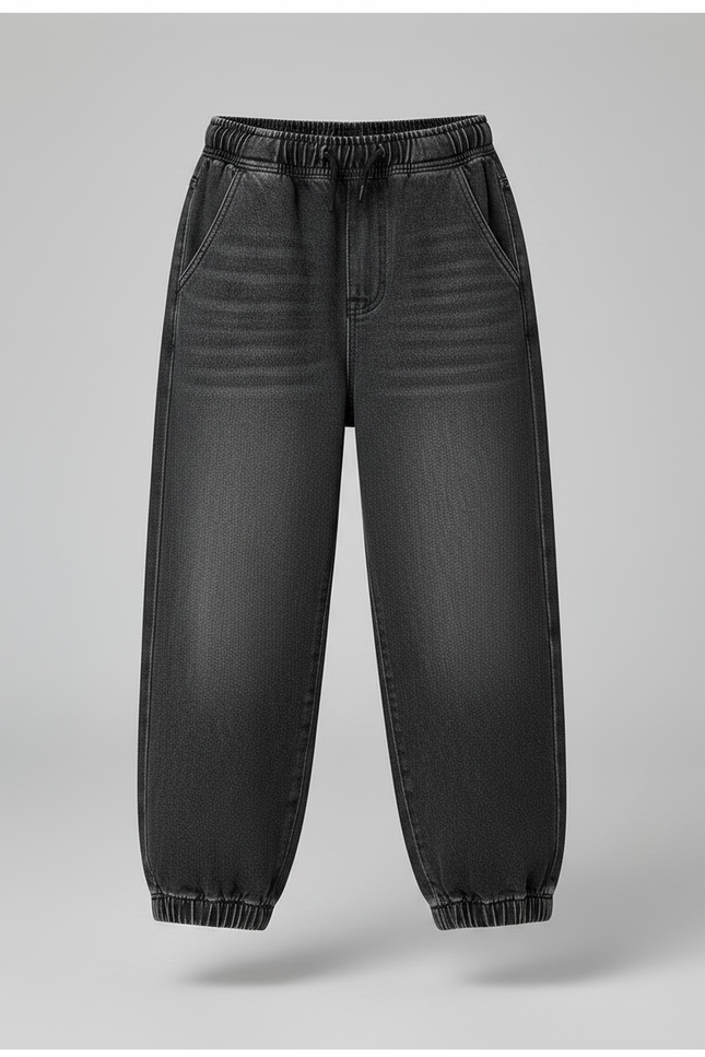 Pantalon Parachute Gris Ample Denim Enfant - Jean - vue 3