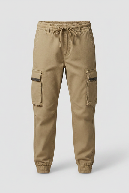 Pantalon Parachute Kaki Cargo Coton Confortable Ample - vue 3