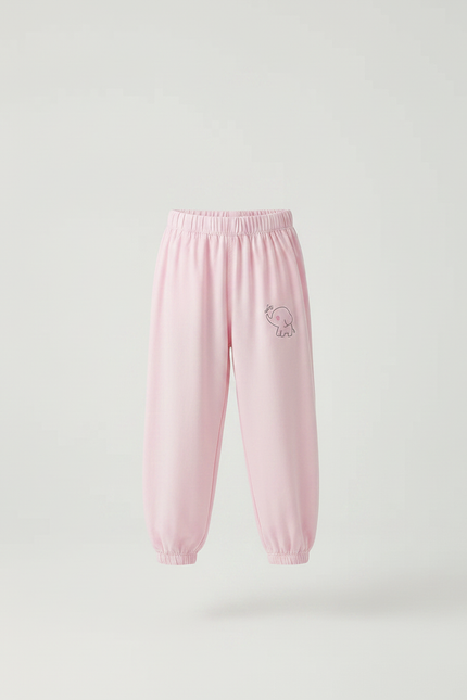 Pantalon Parachute Rose Coton Ample Éléphant Fille - vue 3
