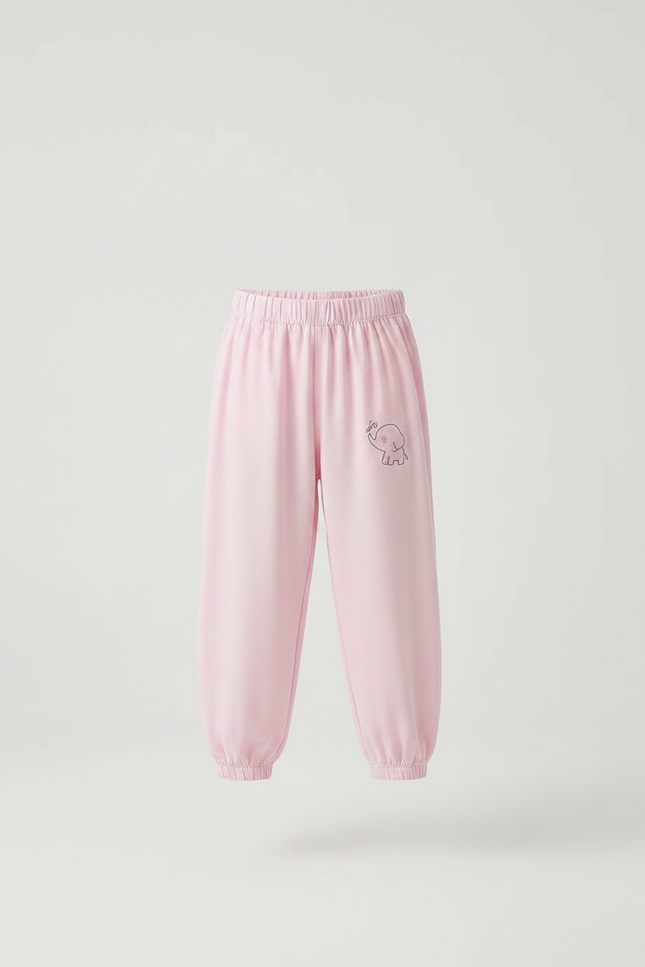 Pantalon Parachute Rose Coton Ample Éléphant Fille - vue 3