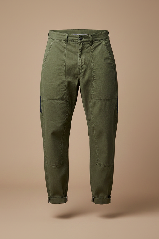 Pantalon Parachute Kaki Cargo Coton Ample Homme Décontracté - vue 3